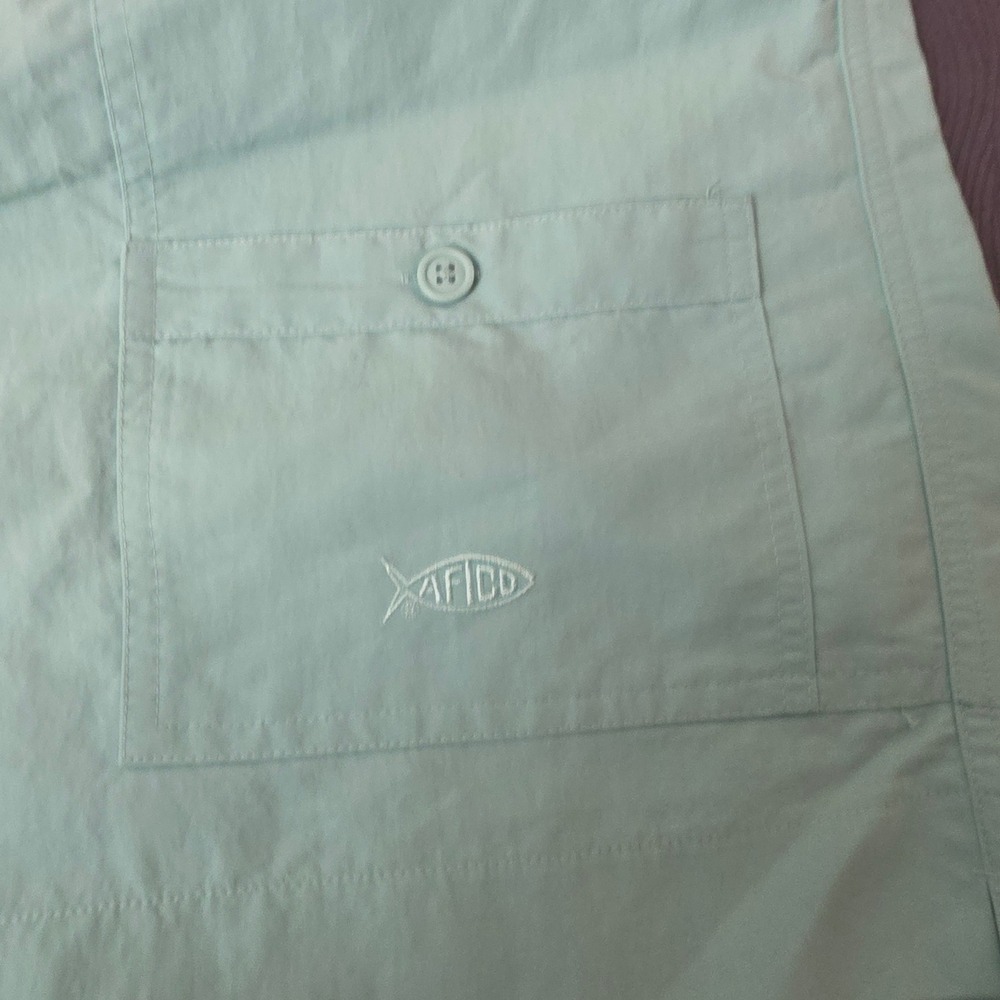 AFTCO Original Fishing Shorts Mens 42 Ocean Wave Blue Green M01 6in Inseam NWT - Picture 4 of 10